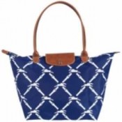 Sac Pliage Longchamp soldes pas cher Grid Carreaux Bleu Fonc